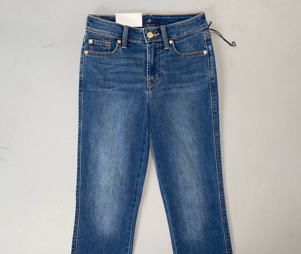 7 For All Mankind Kimmy Form Fitted Straight Leg Lightweight Stretch Jeans. 24.